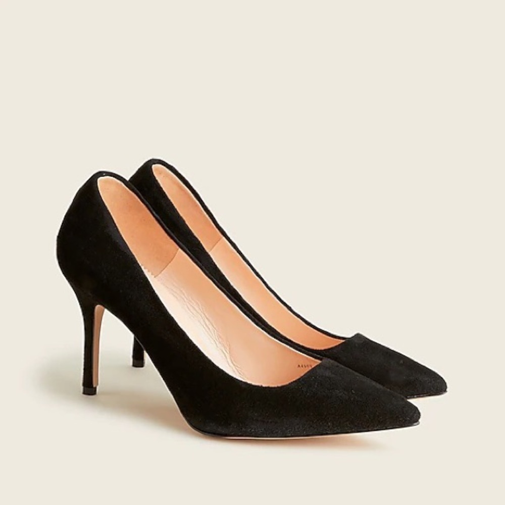 JCrew Elsie Pump in Black Suede